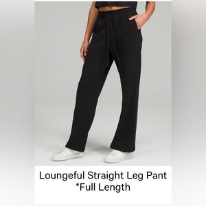 Lululemon Loungeful Straight Leg Pant Full Length Black Size 6